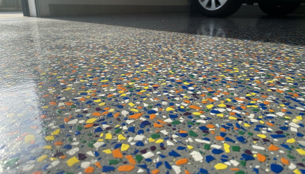 epoxy flake flooring cost per m2 Melbourne