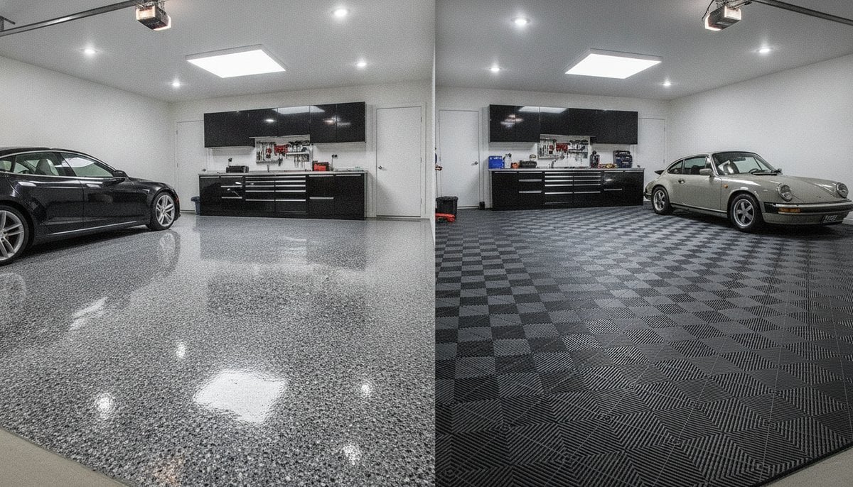 epoxy vs tiles garage floor Melbourne cost comparison