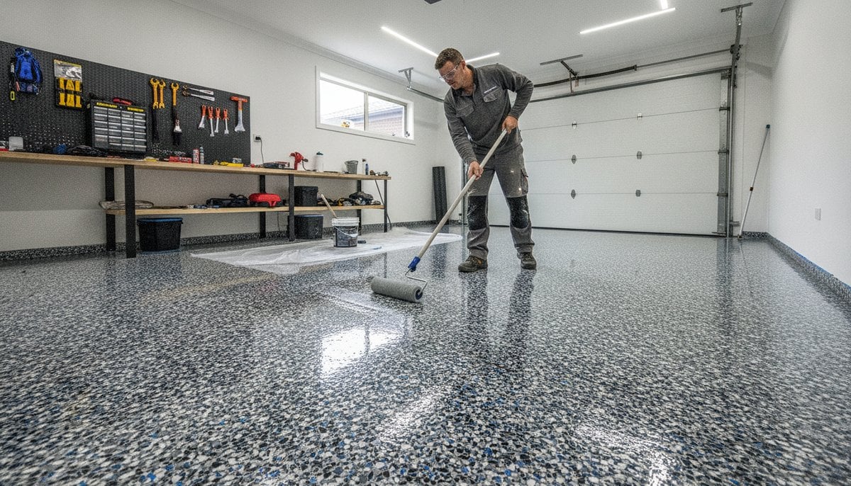 epoxy flake vs polyaspartic coating Melbourne garage