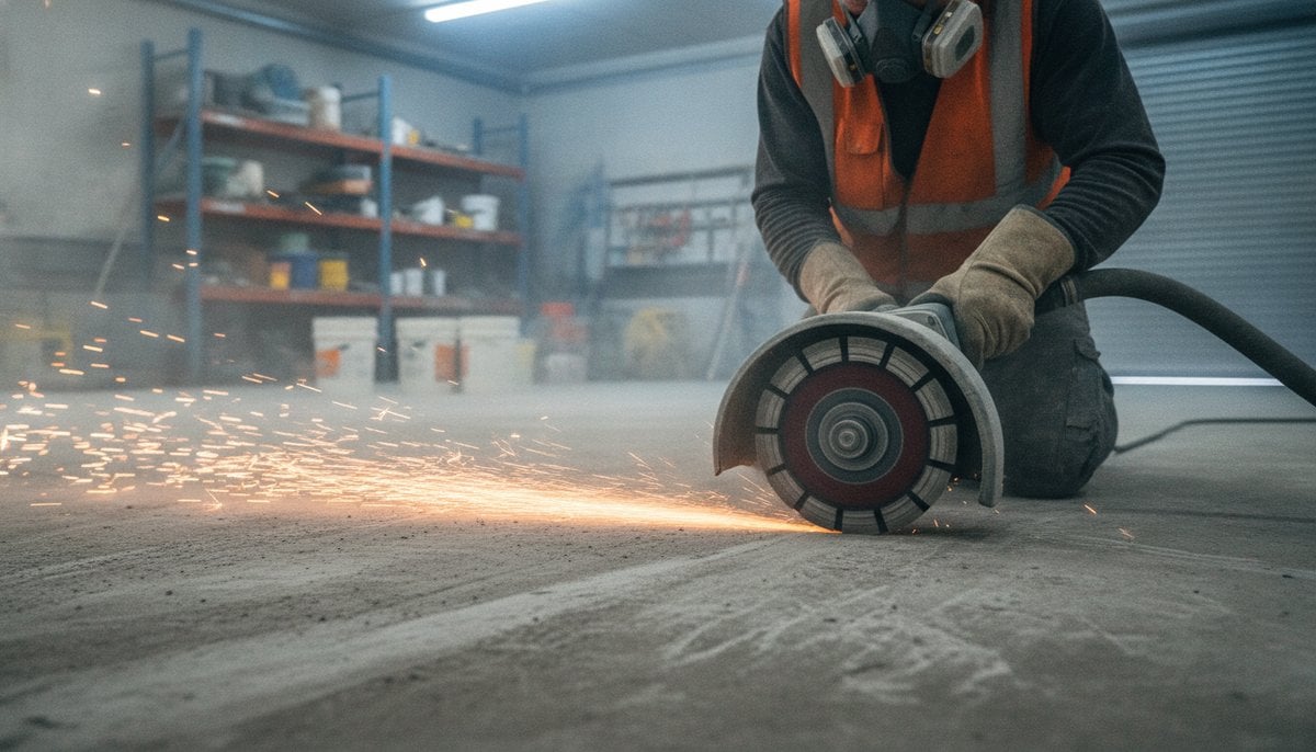 diamond grinding concrete before epoxy flooring Melbourne